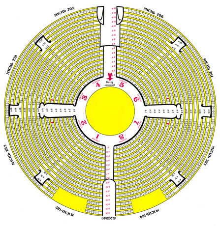 Белгосцирк схема зала с номерами мест