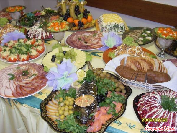 Блюда и меню на праздничный стол