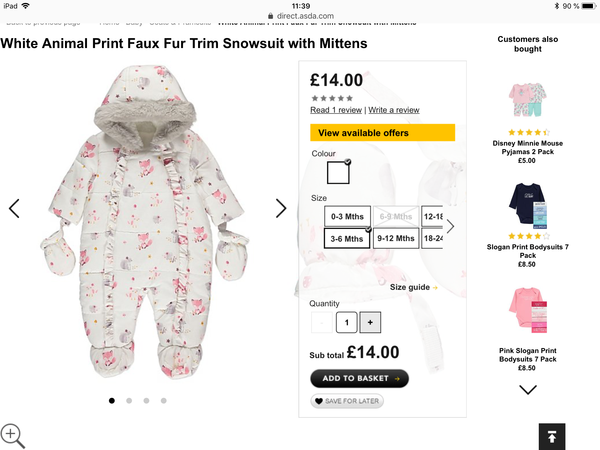 george baby snowsuit