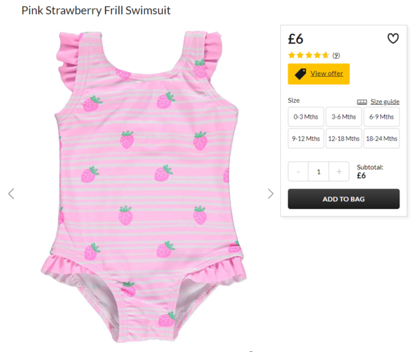 asda george baby swimwear