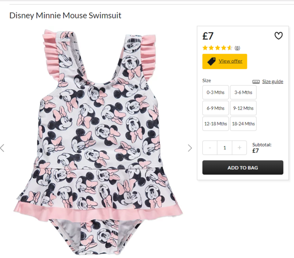 asda george baby swimwear