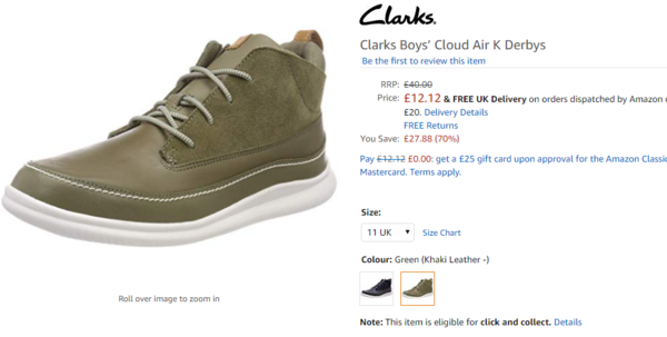 clarks first shoes gift voucher