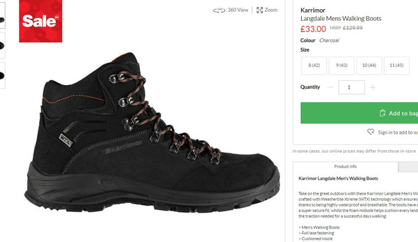 karrimor coniston mens walking boots