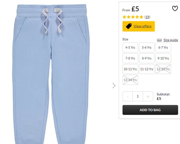 royal blue jogging bottoms asda