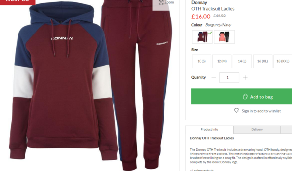 donnay oth tracksuit ladies