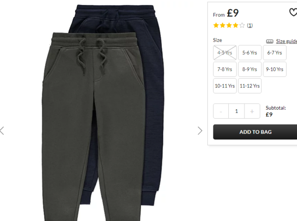 asda black joggers